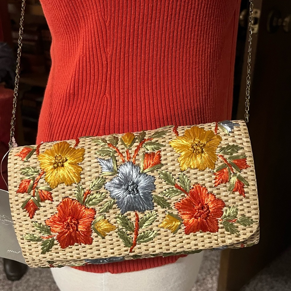 Anthropologie Straw Clutch Purse, new with tags!